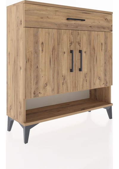 Arges Şifonyer 2 Raflı Tek Çekmeceli 2 Kapaklı 88x30x96 Çam-çam Çam