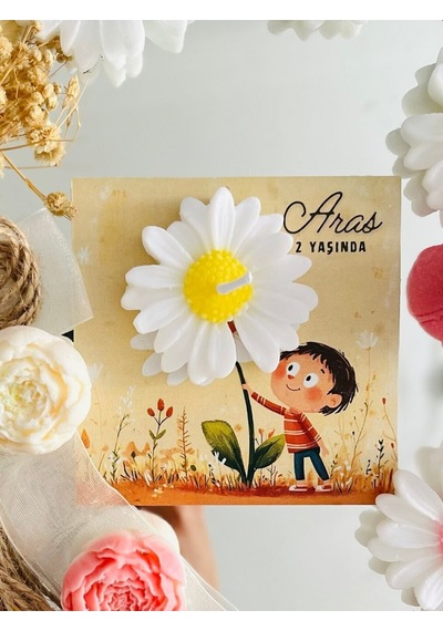 Bernami Vazo Pinterest 25 Adet Özel Tasarlanmış Kart Ve Papatya Mum. Bebek Doğum, Baby Shower, Doğum Günü, Hediyelik Diğer