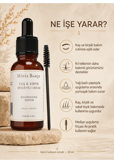 Minia Bahçe Kaş Ve Kirpik Bakım Serumu 30 ML + Fırça
