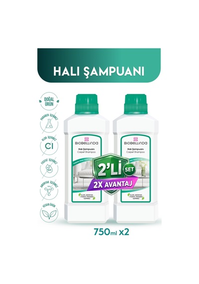 Doğal Leke Çıkarıcı Parfümlü Halı Şampuanı 2'li Set Diğer