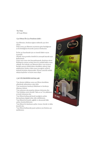 Tea Time Çay Filtresi (Çay Demleme Poşeti) 26'lı