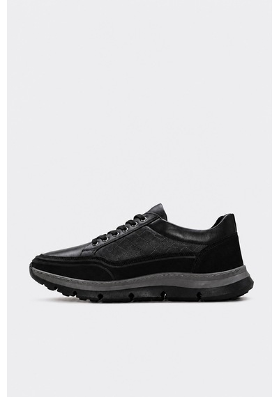 Fast Step Hakiki Deri Siyah Erkek Casual Ayakkabı 126ma167