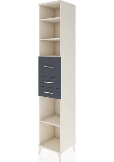 Hyperion Dolap 4 Raflı 3 Çekmeceli 44x44x243 Aytaşı-antrasit Aytaşı