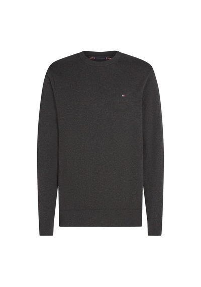 Tommy Hilfiger Pıma Org Ctn Cashmere Crew Neck Erkek Gri Kazak - Mw0mw28046 Gri
