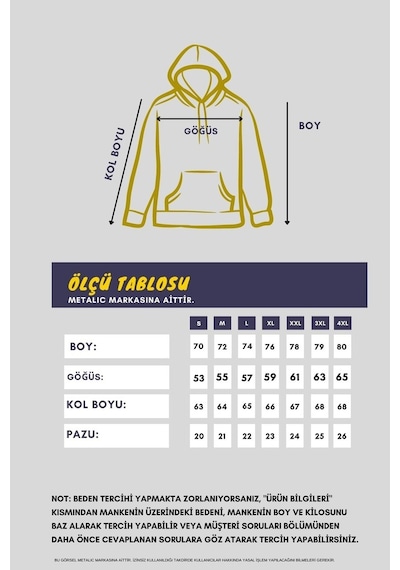 MMetalic Siyah Erkek Kapüşonlu Kanguru Cepli Sweatshirt