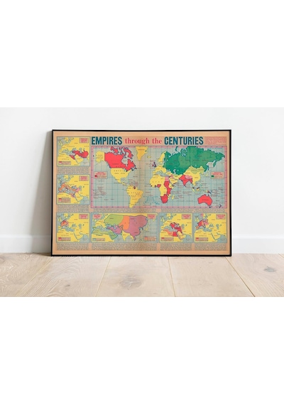 Pegziz Pgzznm2471 Dünya İmparatorluklar Tarihi Haritası Sanatsal Duvar Dekorasyon Poster 60x90cm Diğer