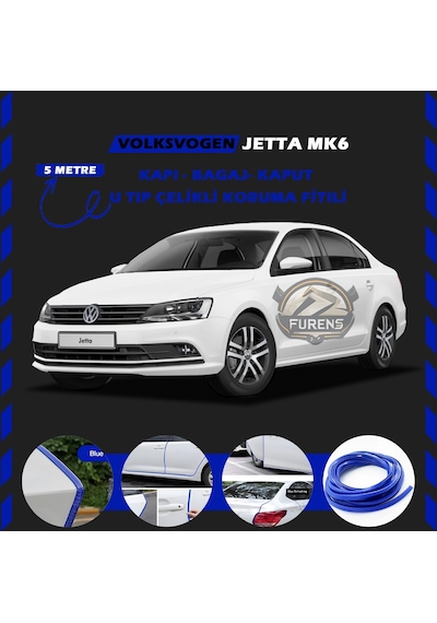 Volksvogen Jetta Mk6 Oto Araç Kapı Koruma Fitili 5metre Parlak Mavi Renk