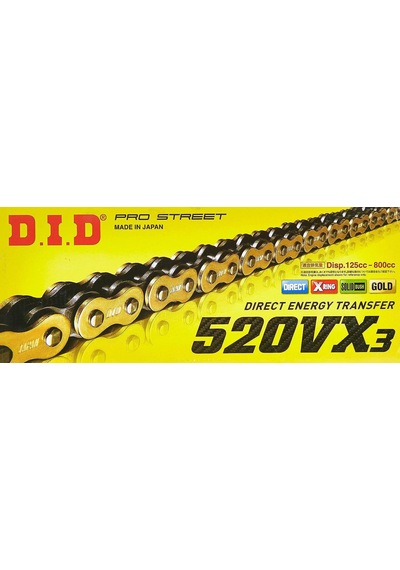 Did 520-104vx3 2024-2025 Triumph Speed 400 Uyumlu Zincir Vx3 Xring Gold Sarı Renk