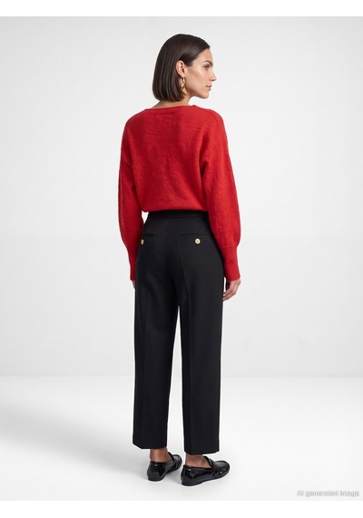 Dilvin 72809 Dikiş Detaylı Culotte Pantolon Siyah
