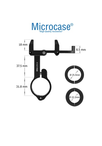 Microcase Pro 3 Alüminyum Ayarlanabilir Motosiklet Bisiklet Scooter Telefon Tutucu - Al5093 Siyah