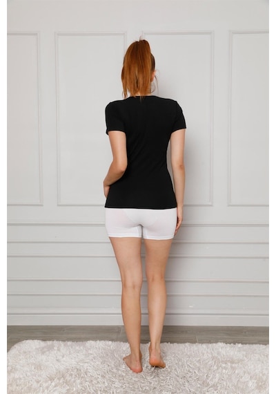 Akbeniz Kadın Penye Boxer 5871 Beyaz