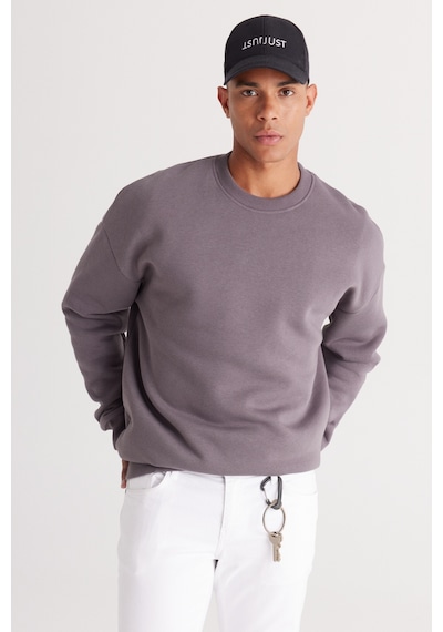 AC&Co / Altınyıldız Classics Erkek Koyu Grı Oversize Fit Bol Kesim Pamuklu İçi Polarlı Bisiklet Yaka Sweatshirt Koyu Gri AC&Co / Altınyıldız Classics Erkek Koyu Grı Oversize Fit Bol Kesim Pamuklu İçi Polarlı Bisiklet Yaka Sweatshirt Koyu Gri