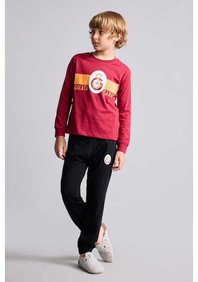 Defacto %100 Pamuk Galatasaray Baskılı Bisiklet Yaka Uzun Kollu 2li Pijama Takımı Erkek Çocuk I2030a826aurd119 Kırmızı-rd119