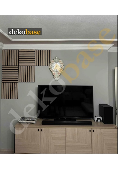 Meşe 10 Adet 40x40cm Yeni Nesil Akustik Ahşap Duvar Paneli