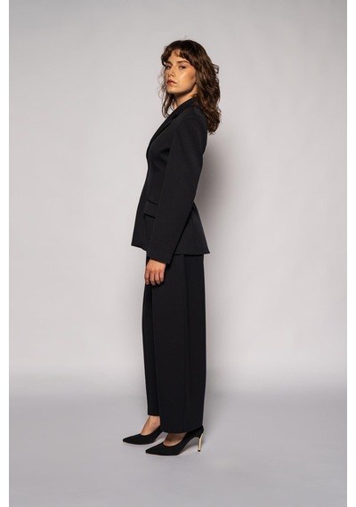 Kadın Lacivert Agraflı Bele Oturan Blazer Lacivert