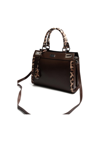 Silver Polo Sp1174 Kadın El Çantası Düz Kahve-kahve-leopar Taba