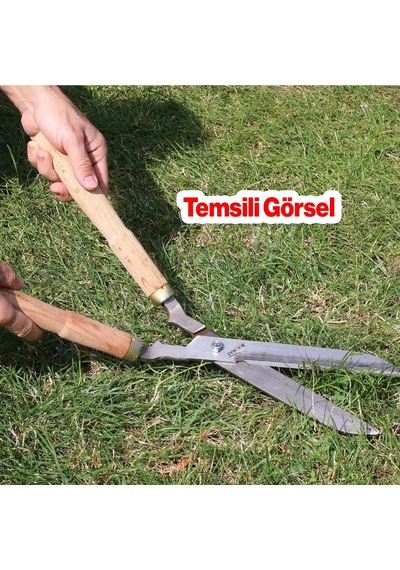 Eğri Çim Budama Makası Çalı Çimen Biçme Kesme Makas 50 Cm Keskin