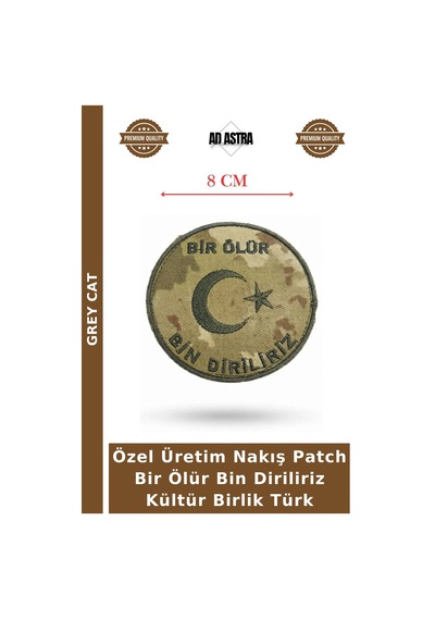 Özel Üretim Nakış Bir Ölür Bin Diriliriz Kültür Birlik Türk Çok Renkli