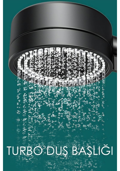 Banyo Duş Başlığı Pervaneli Banyo Duş Başlığı Yağmurlama Tepe El Duşu Çok Fonksiyonlu Başlık Siyah P Diğer