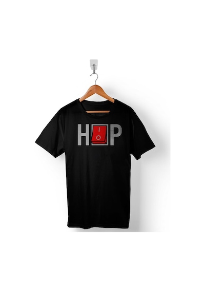 Hip Hop Kapatma Düğmesi On Off Hiphop Baskılı Tişört Unisex T-shirt 001