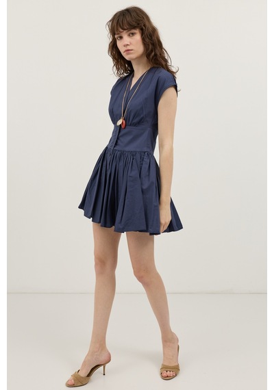 Antioch Mini Poplin Kadın Elbise Lacivert