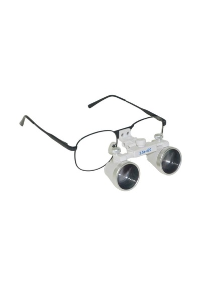 Hiperlupa St375 İnce Çerçeve Cerrahi Loupes Büyüteç Gözlük 3.5x420 Değişken Pupil Mesafeli Beyaz
