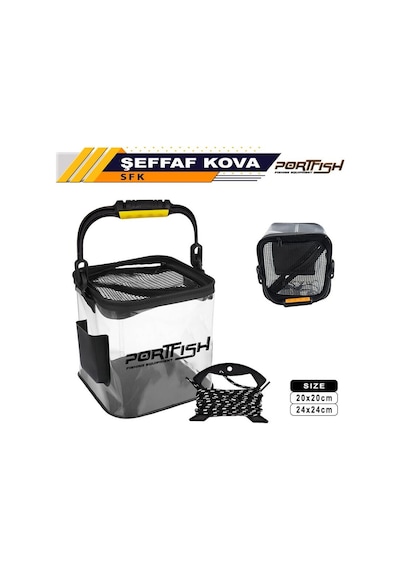 Portfish Şeffaf Kova 20 Cm X 20 Cm-10264