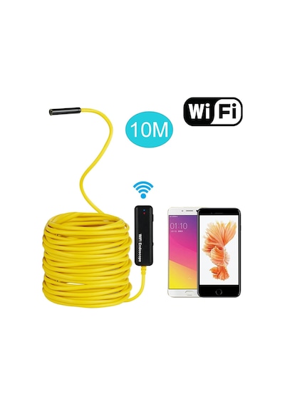 Newdaki 10 M Sarı Sert Tel 1200 Piksel 2 Mp Endoskop Wifi Yılan Kamera