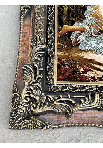 Aşkın Sıcaklığı Adlı İran Tebriz Halı Tablo 77x97cm - Duvar Halı Kilim Tablo