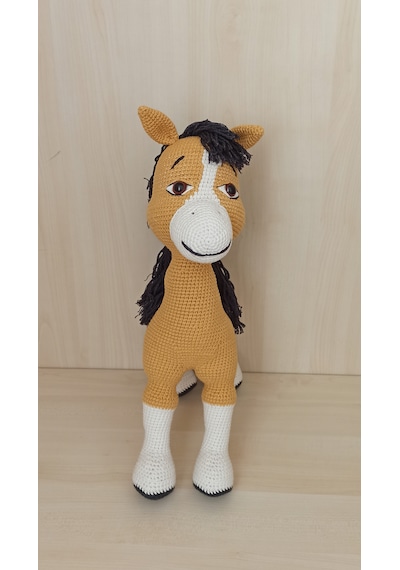 Amigurumi Doru At Yükseklik 44 Cm Uzunluk 30 Cm. El Örgüsü
