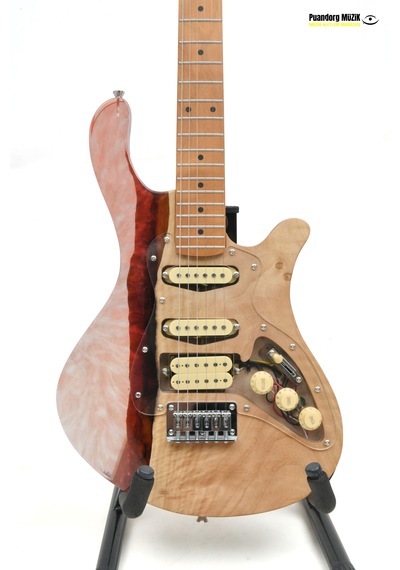 Elektro Gitar Custom Epoksi & Yıllanmış Ağaç Kişiye Özel Kırmızı