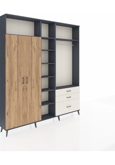 Arges Dolap 9 Raflı 3 Çekmeceli 2 Askılı 220x30x243 Antrasit-çam/aytaşı Atlas Çam/aytası Arges Dolap 9 Raflı 3 Çekmeceli 2 Askılı 220x30x243 Antrasit-çam/aytaşı Atlas Çam/aytası