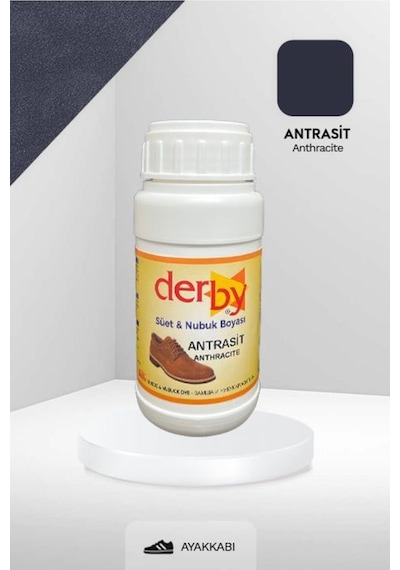 Derby Antrasit Süet & Nubuk Deri Boyası 250 Ml / Süet Nubuk Ayakkabı Boyası