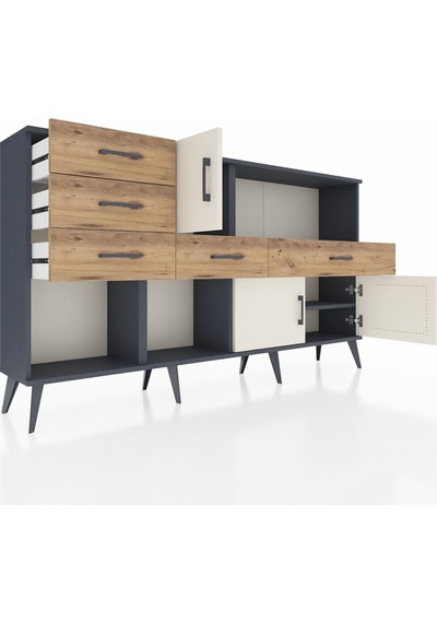 Arges Konsol 2 Raflı 5 Çekmeceli 3 Kapaklı 176x30x99 Antrasit-aytaşı/çam Aytası/atlas Çam - Antrasıt Arges Konsol 2 Raflı 5 Çekmeceli 3 Kapaklı 176x30x99 Antrasit-aytaşı/çam Aytası/atlas Çam - Antrasıt