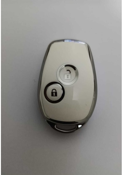 Gma Keys Renault Clio 3 Dacia Duster 2 Buton Nano Anahtar Kılıfı Beyaz Gümüş Silver Renk