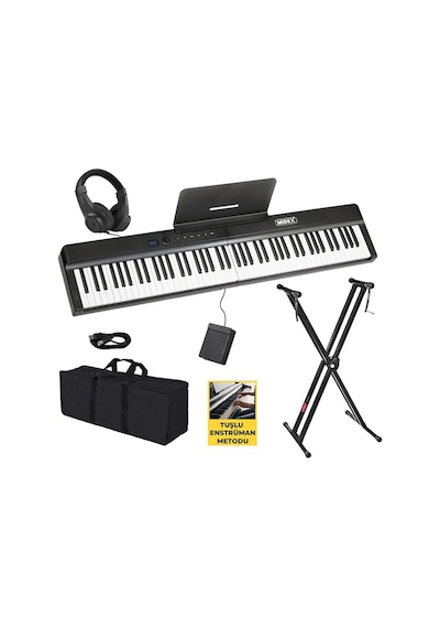 Midex Plx-120bk-st Katlanır Taşınabilir Dijital Piyano Tuş Hassasiyetli Full Set