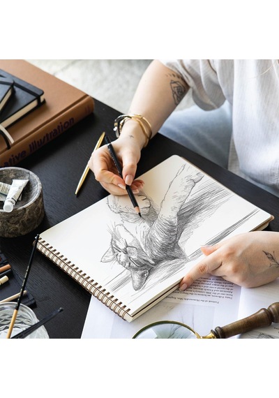 A4 Eskiz Defteri Kraft Kapak 60 Yaprak 140 Gr. Perforajlı Sketch Book Genel
