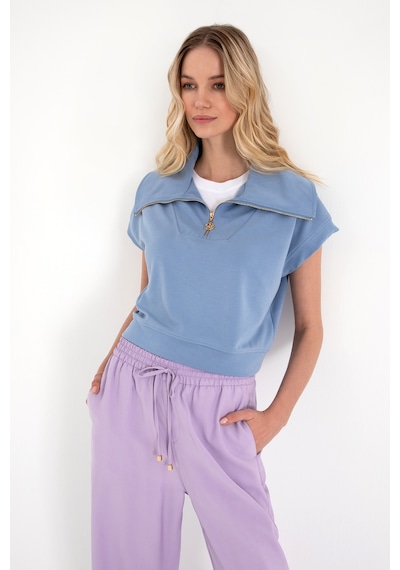 U.S. Polo Assn. Kadın Mavi Modal Karışımlı Polo Yaka Tişört 50300738-VR036
