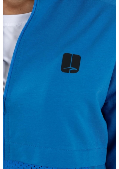 Maraton Sportswear Comfort Kadın Dik Yaka Düşük Kol Basic Saks Tracktop 22178-saks Saks Mavi