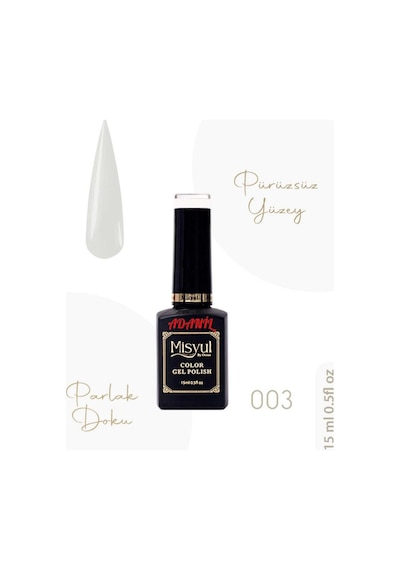 Adanil 15 ML Misyul Profesyonel Kalıcı Oje Rakı Beyazı No:003