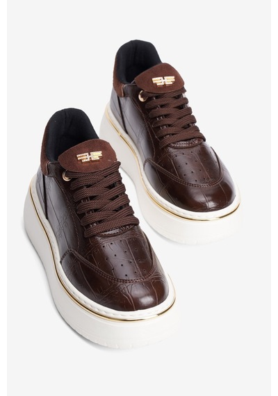 Mubiano Kadın Kroko Sneaker Süet Detaylı Bağcıklı Kalın Taban Roko Kahverengi Kahverengi Krokodil Mubiano Kadın Kroko Sneaker Süet Detaylı Bağcıklı Kalın Taban Roko Kahverengi Kahverengi Krokodil