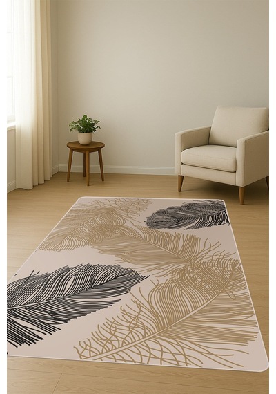Modern Desenli Dijital Baskı Kaymaz Taban Halı H0899 Renkli