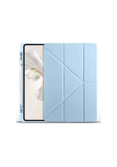 Honor Pad 9 Kılıf Mkst Tri Folding Kalem Bölmeli Standlı Kılıf - Mavi Tablet Kılıfı