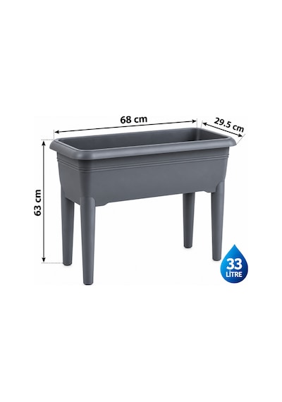 Omnipazar So-vba01 Villa Ayaklı Bahçe Saksı Takımı 33 Litre No 1 Antrasit 116