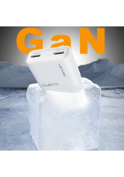 Lenyes Lch15 Dual Type-c Pd Gan Teknolojili Hızlı Şarj Başlığı 20w Beyaz Beyaz