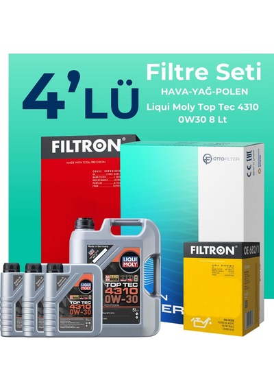 Filtron Citroen Jumper 2.2 Bluehdi Dizel Filtre Bakım Seti Liqui Moly Motor Yağlı (2019-2024) 4 Lü -