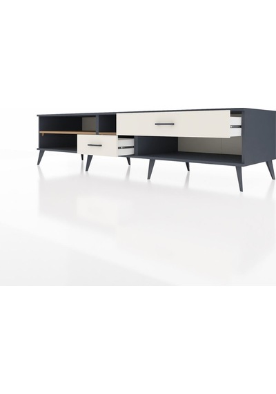 Kronos Tv Ünitesi 2 Raflı 2 Çekmeceli 220x59x51 Antrasit-çam/aytaşı Atlas Çam/aytası - Antrasıt