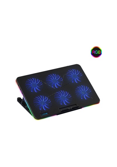 Oyuncu RGB Ledli Notebook Soğutucu Stand 6 Fanlı Yükseklik Ayarlı