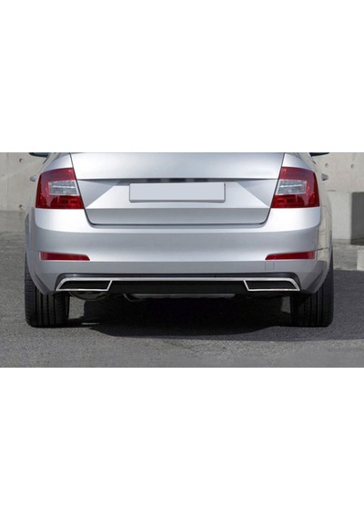Skoda Octavia A7 2013 Sonrası Egzoz Çerçevesi 3 Parça P.Ç Krom