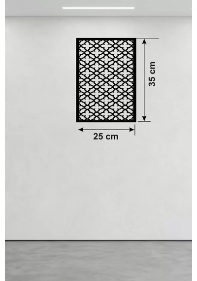 Geometrik Kafes Desenli Ahşap Duvar Tablosu - 25x35 Cm Lazer Kesim Dekoratif Pano Renkli